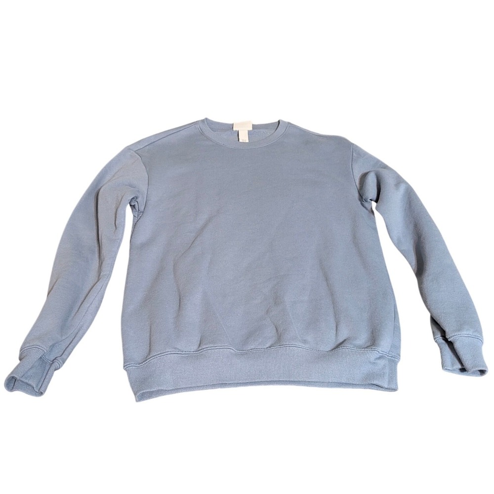 H&M No 5 Essentials Sweatshirt Men XS Blue Crewneck Relaxed Fit Basic